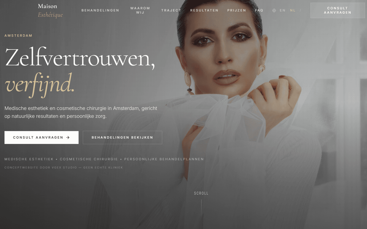 Esthetische Kliniek homepage preview