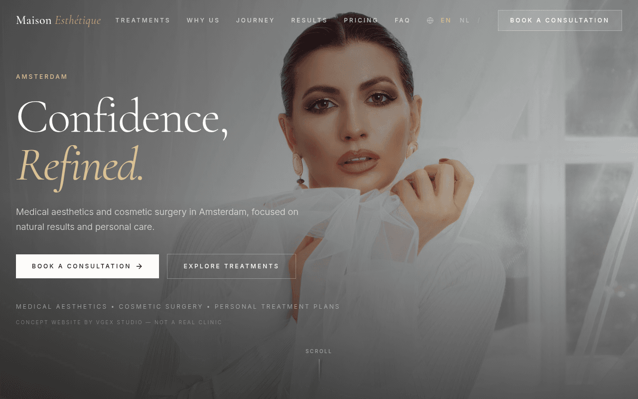 Aesthetic Clinic homepage preview