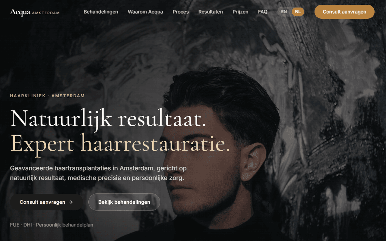 Haarherstel Kliniek homepage preview